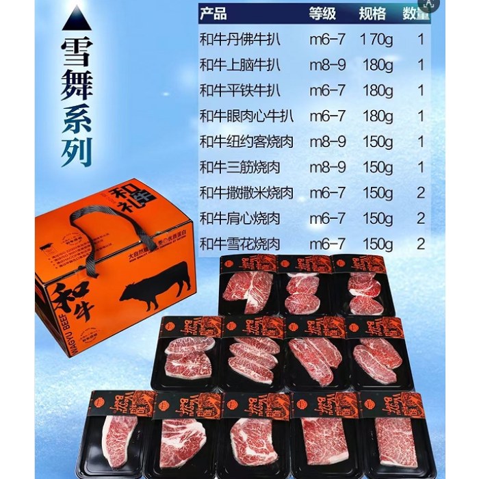 壹网渔和牛礼盒雪舞系列