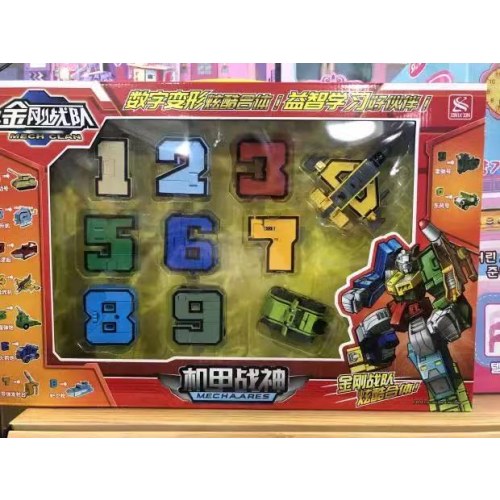 新乐新数字变形字母金刚战队合体拼装机器人机甲战神儿童益智玩具