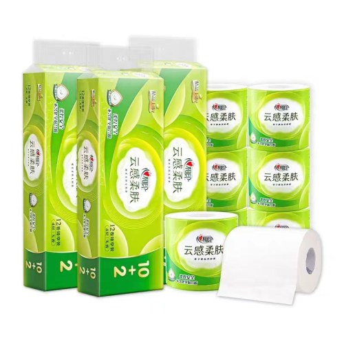 BT5312心相印云感系列110克12粒装四层立体压花卷筒卫生纸