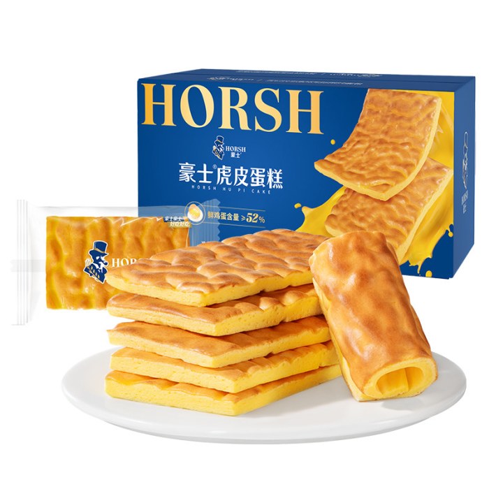 豪士新品虎皮蛋糕早餐面包片