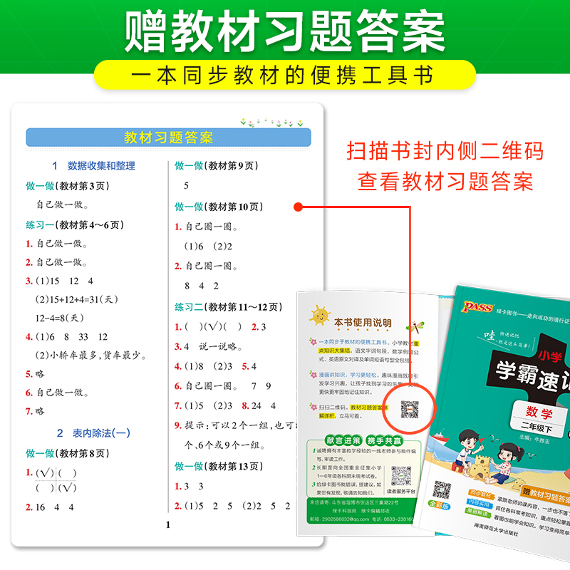 小学学霸速记-数学二年级(2026春下)(RJ版)(全彩版)