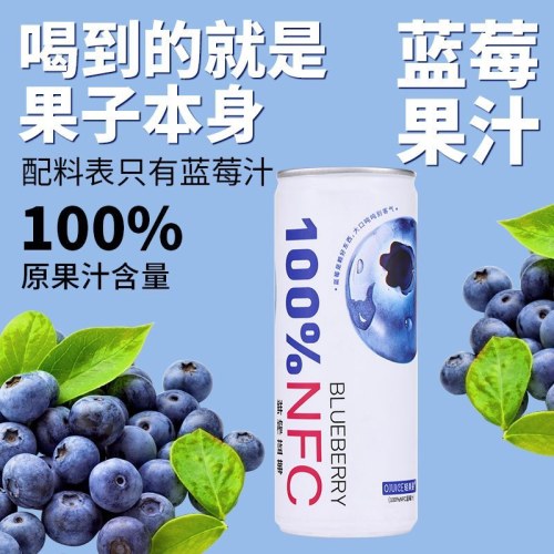 轻果姿进口NFC蓝莓果汁250ml
