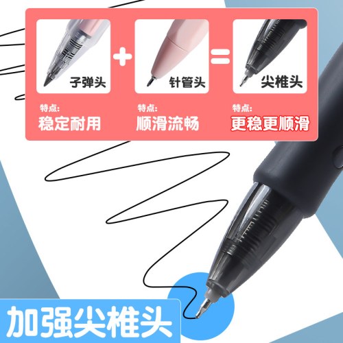 B晨光按动中性笔GP1008速干顺滑刷题学生考试用0.5st头黑色