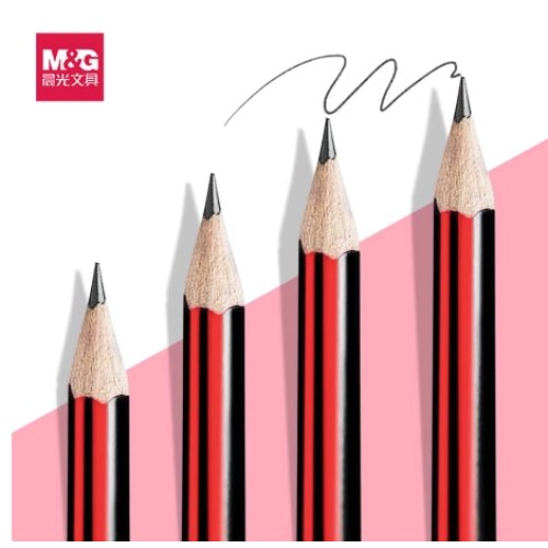 B晨光红黑抽条六角木杆铅笔HB