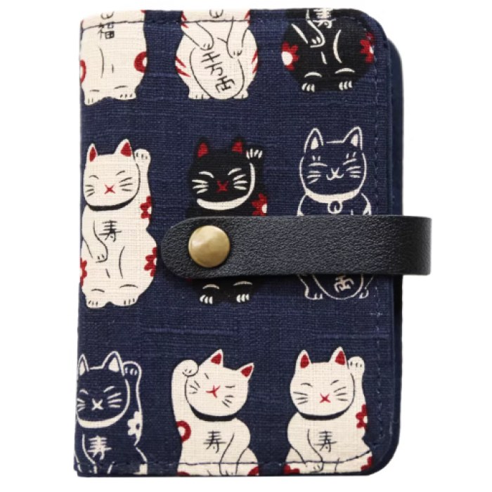 布艺收纳卡夹招财猫蓝