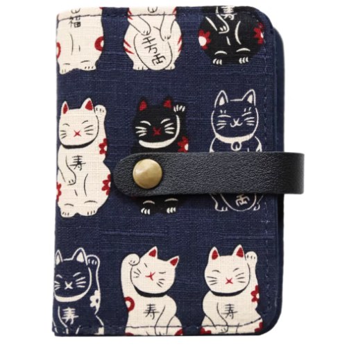 布艺收纳卡夹招财猫蓝