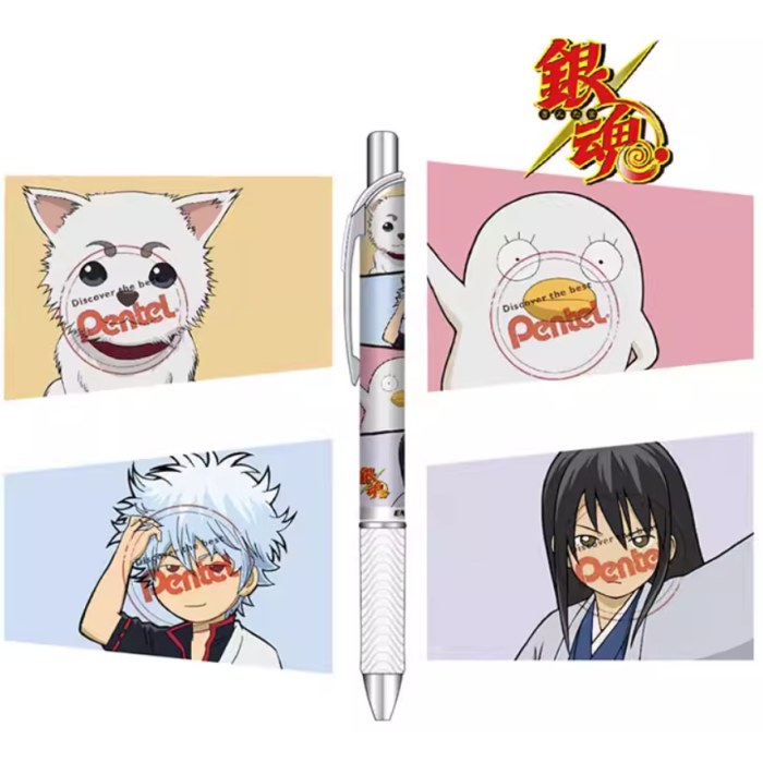 限定款日本派通银魂BLN75中性笔按动式速干黑色0.5mm考试水笔