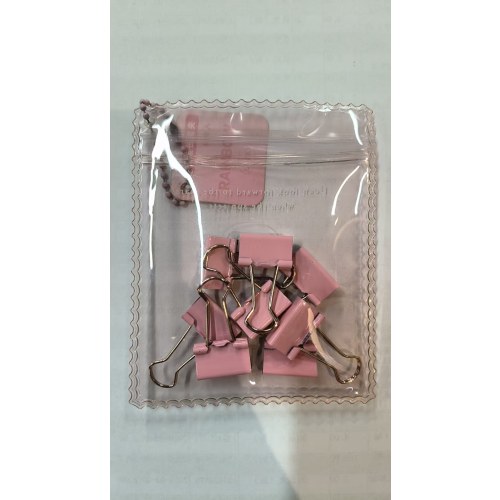 马卡龙PVC拉链袋装长尾夹8入