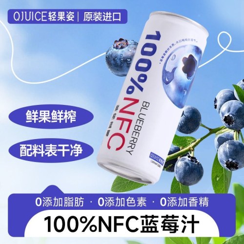轻果姿进口NFC蓝莓果汁250ml