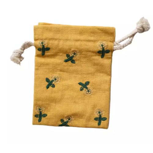 布艺束口袋黄菊花