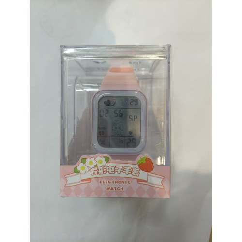 草莓朵朵方形电子手表