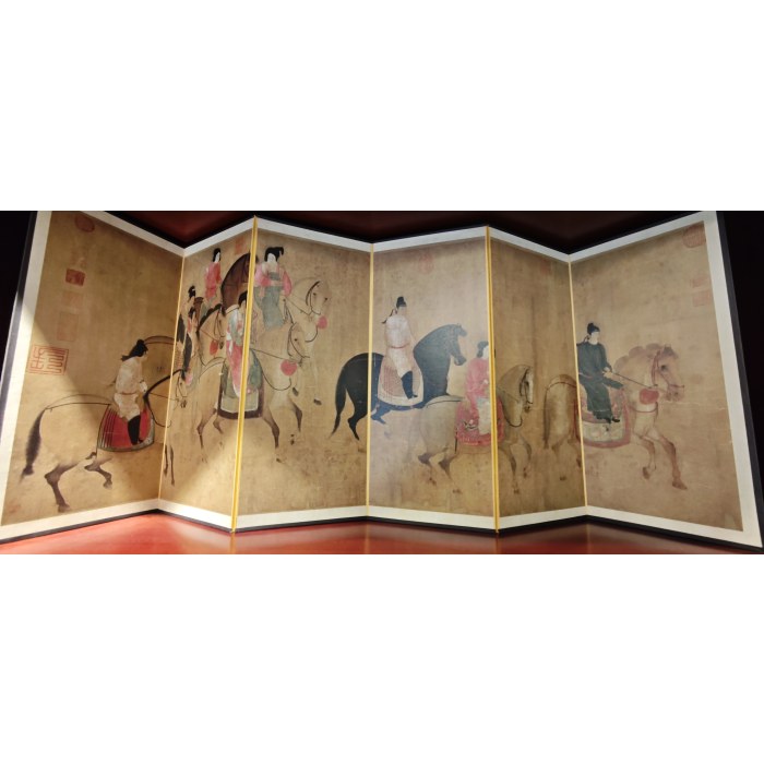 大虢國夫人游春圖画屏