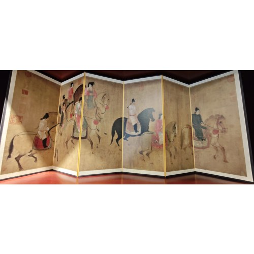 大虢國夫人游春圖画屏