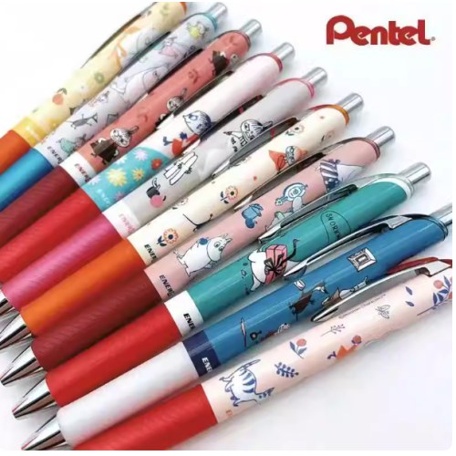 日本pentel派通BLN75姆明亚美系列限定款0.5mm按动速干中性笔