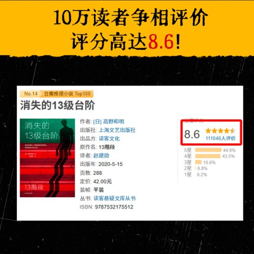 消失的13级**阶 新版 罗翔推荐 长销数年 持续霸榜 江户川乱步奖作品 是否值得为痛快复仇，陪葬掉人生？读客悬疑文库