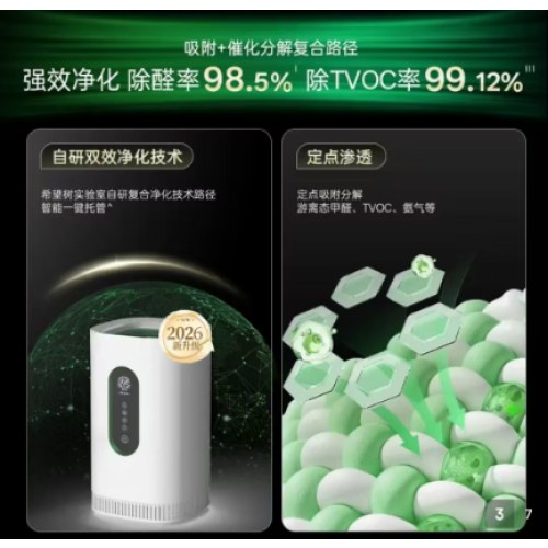 希望树5.0plus智能除醛仪+轻炭包组合去除 甲醛新房装修空气净化除异味