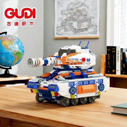 古迪雷霆坦克8合1导弹装甲车拼装军事积木男孩益智玩具礼物40102