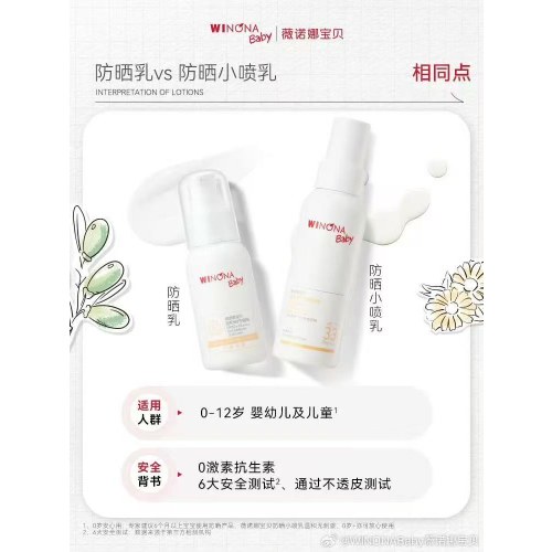 薇诺娜宝贝防晒超值套装(防晒乳30ml*2+晒后舒缓凝露50g*1）