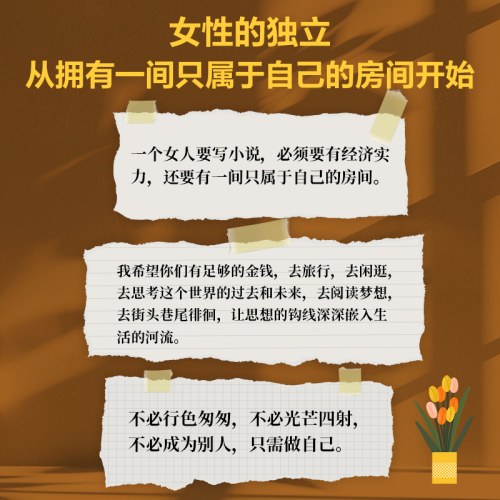 一间只属于自己的房间 女性主义先锋伍尔夫代表作 女性精神独立与经济独立的象征，做自己，比任何事都更重要