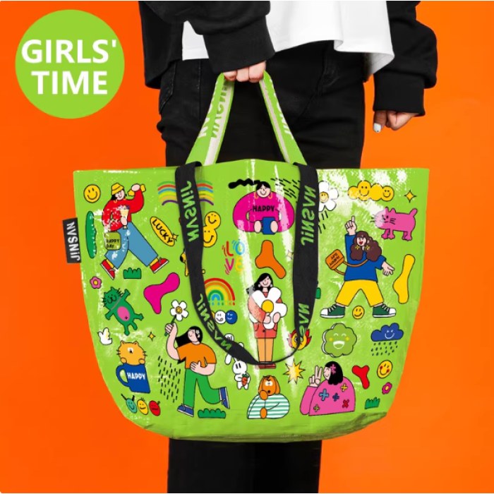 编织手提袋大号-GIRLS‘TIME