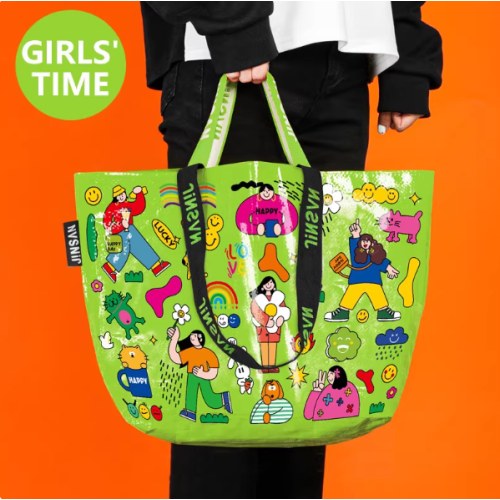 编织手提袋大号-GIRLS‘TIME