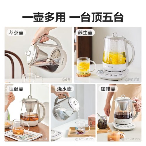 北鼎K156/001 蒸汽萃取壶 燕麦白