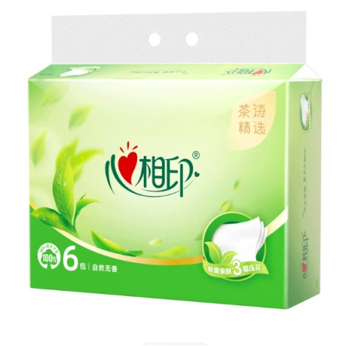 DT8090（6包）心相印茶语精选90抽三层塑装面巾纸