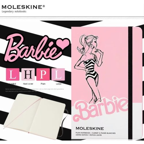 Moleskine Barbie芭比娃娃 空白横线记事本文具笔记本手帐