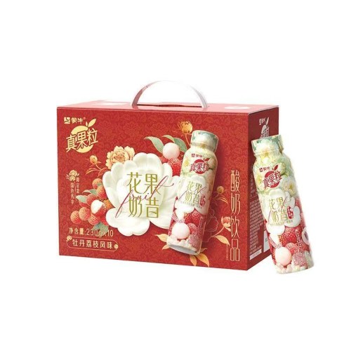 蒙牛真果粒花果奶昔牡丹荔枝风味酸奶