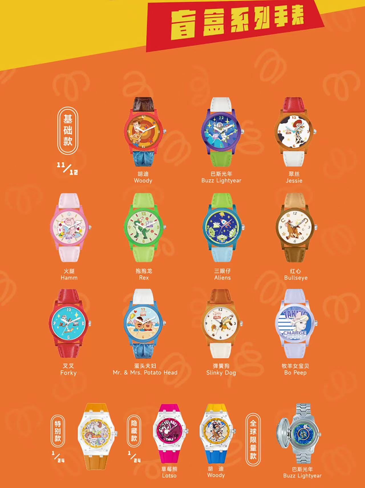 一口价＃潮玩玩具总动员30周年限量手表盲盒
