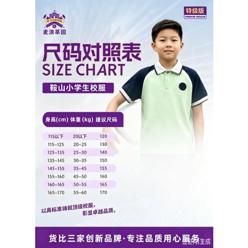 鞍山市小学夏季校服