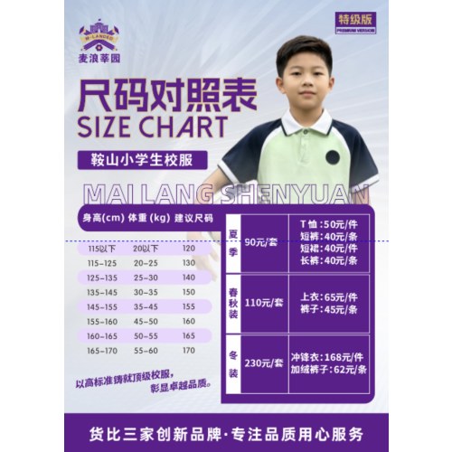 鞍山市小学夏季校服