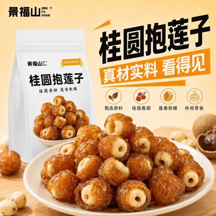 桂圆抱莲子软糯酥脆健康营养