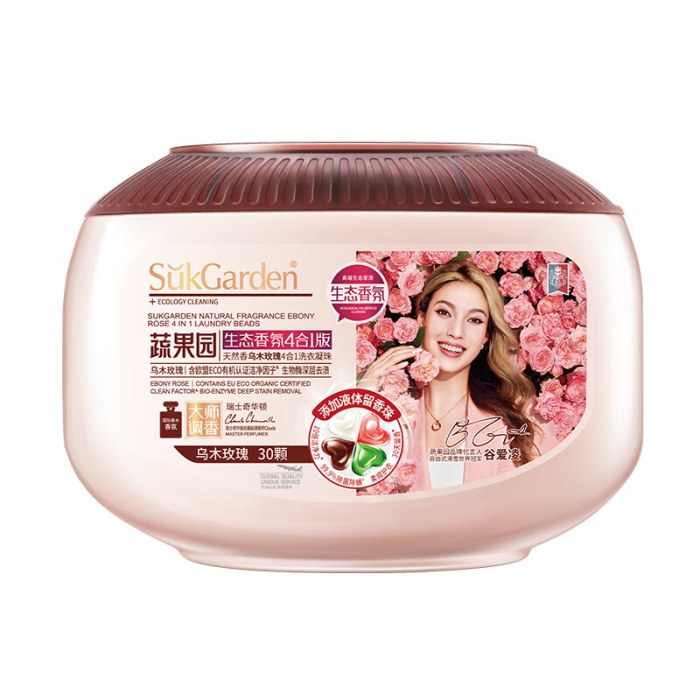SukGarden蔬果园天然香乌木玫瑰4合1洗衣凝珠